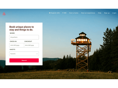 Recreated (Airbnb Home Page) branding design minimal recreate typography ui ux web website