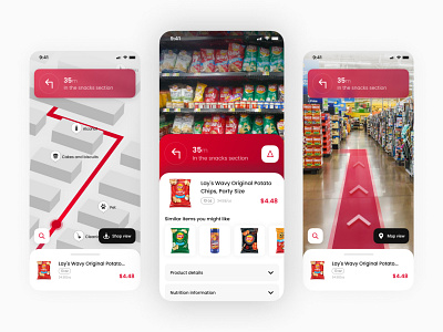 Shop Map Concept app ar design gps location map mobile store supermarket ui ux vr