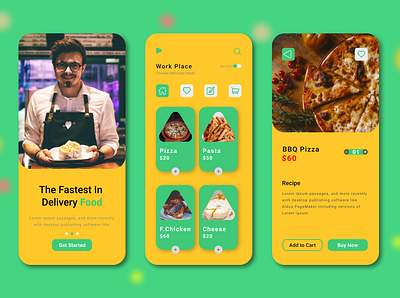 Food App Mobile Ui Design 3d animation app design figma graphic design mobile ui motion graphics ui uiux user experience user interface ux