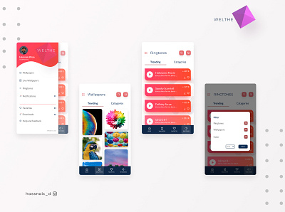 Welthe - Mobile | UI design android app android app design android apps application design application ui mobile app mobile app design mobile ui ringtone sidenav ui uidesign uiinspiration uiinspirations uiux user experience user interface design userinterface ux uxinspiration