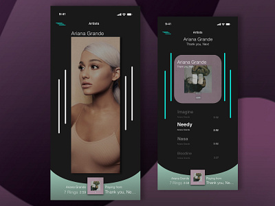 Music Player Artist Page adobe xd adobeillustator adobephotoshop adobexd advertising app music musicapp ui ui design uidesign uiux ux ux ui ux design uxdesign