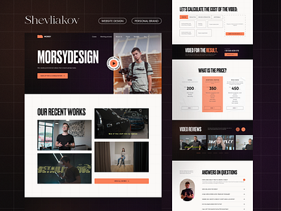 Landing Page for Video Production studio ecommerce landing page personal brand shooting ui video edit video editing web design website