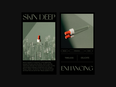 Skincare aesthetics editorial graphic layout minimal photography skin skincare typface typogaphy