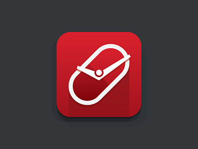Logo proposal capsule clock icon red