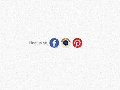 Find us! facebook icons instagram pinterest social