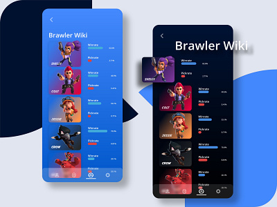 Brawl Stars Stats App app app design blue mobile mobile app mobile ui ui uidesign