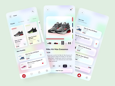 Nike Shop App app card cart concept design design market mobile app nike shoe shop ui ux