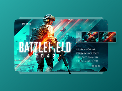 Battlefield 2042 battlefield blue clean concept design figma game gradient green home home page landing page modern photoshop shooter ui ux web web page website