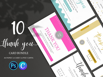 Business Thank you Card | Canva & PSD Template business canva template canva thank you card creative editable elegant feminine minimal modern printable psd template psd thank you card simple stylish thank you card