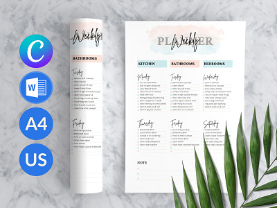 DIY Cleaning Chart Planner Canva minimalist planner