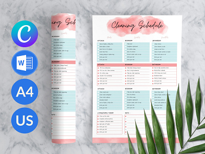 Cleaning Schedule Planner Canva minimalist planner