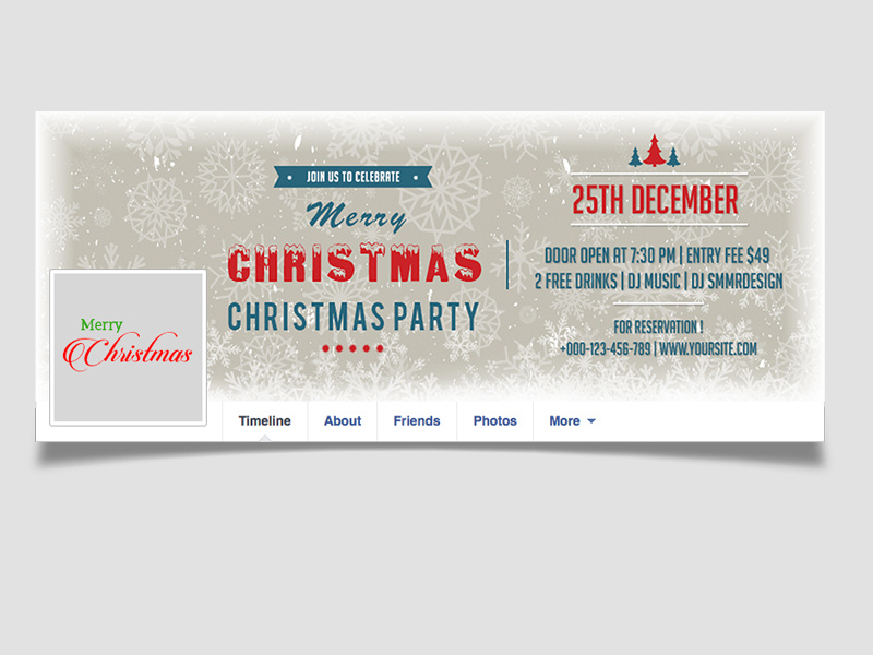 Free Christmas Facebook Timeline social media web element editable psd cover image timeline facebook
