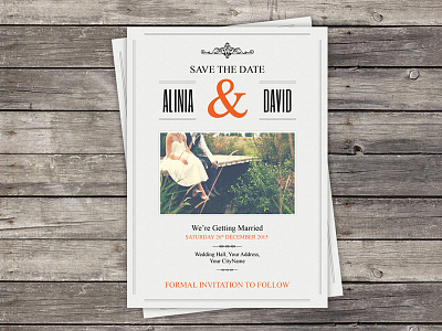 Save The Date Template digital file elements getting instant download invitation card married photoshop printable psd save the date template wedding