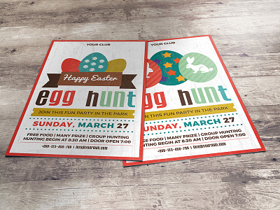 Easter Egg Hunt Party Invitation Flyer