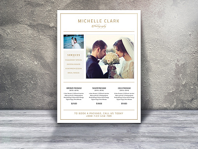 3 Page Photography Flyer creative editable printable marketing flyer marketing template photographer photography price list pricing guide professinal psd wedding wedding photography