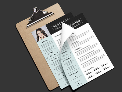 Minimal Clean Resume a4 bio data business card classic resume cover letter curriculum vita cv diy template easy edit fresh and clean