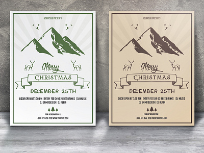 Handmade Style Christmas Invitation Flyer Template christmas christmas flyer editable flyer hand drawn handmade style minimal party flyer printable