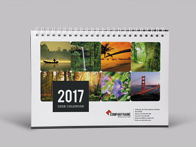 Desk Calendar for 2017 ai calendar clean date design desk calendar editable month nature printed table calendar year