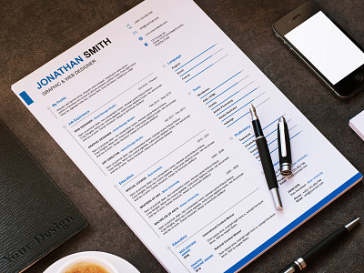 Modern & Clean Resume blue clean clean resume creative editable fresh microsoft word minimal resume psd resume swiss resume word resume