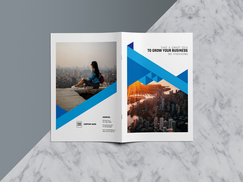 Business Growth | Illustrator Template minimalist magazine layout graphic document design creative cover corporate concept company catalog business brochure booklet book blue annual abstract a4