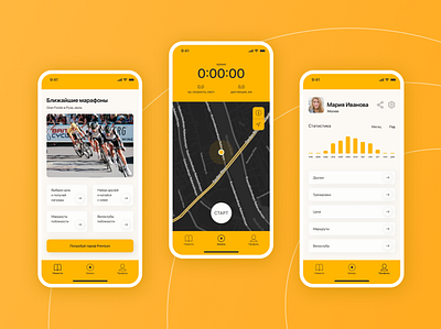 Cycling tracker - iOS App concept app bicycle bike cycling ios mobile sport ui ux web