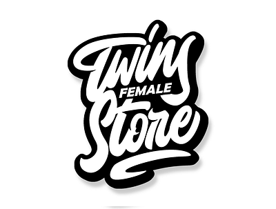 TWINS FEMALE STORE apparel design apparel logo brand identity branding branding design illustration lettering design lettering logo logo design logo mark logo type