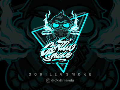 LETTERING LOGO AND ILLUSTRATION ( GORILLA SMOKE ) animal illustration animal logo animal logos gorilla gorilla logo lettering lettering design lettering logo logo logo brand logo illustration logo lettering logotype