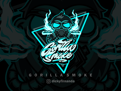 LETTERING LOGO AND ILLUSTRATION ( GORILLA SMOKE )