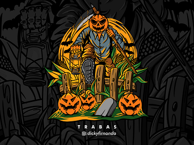 HALLOWEEN ( TRABAS ) ILLUSTRATION apparel design art work character design clothing design dark art digital art halloween halloween artwork halloween design halloween illustration illustration merch design old skull ovp ovp shirt tshirt design