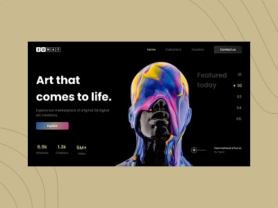 3DNET - 3D Art Landing Page Concept