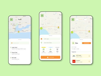 Coppa mobile app - Travel feature best deals bus destination figma flight location logistics maps mobile app design recommendations train transport travel ui ux