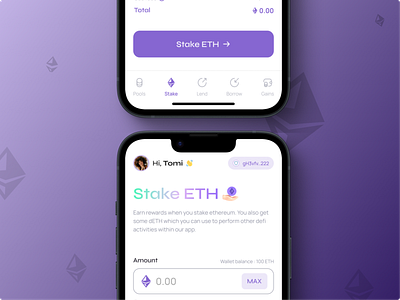 Liquid ETH 2.0 staking dApp blockchain crypto defi design eth 2.0 ethereum explore figma interface liquid eth mobile ui ux web3