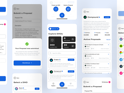 DAO mobile app by Lanre Adebanjo on Dribbble