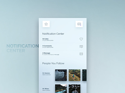 Extreme Sports Application - Notification Center app application clean design flow interface ios profile sport ui user ux