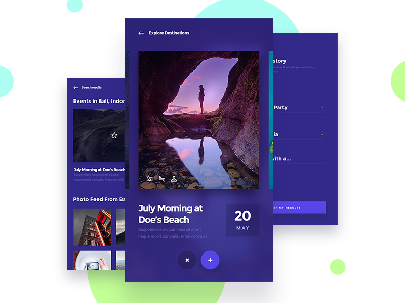 XPLRe - Travel Application Screens by Nikola Uzunov ☛ on Dribbble