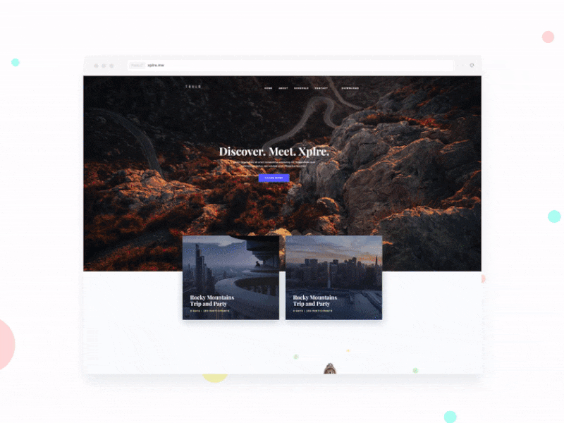 XPLRe Travel Application | Landing Page Design clean design fresh design fresh ui ios application interface responsive landing page simple ux travel marketing strategy