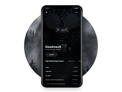 User Profile - Music Player App UI Concept app app design clean concept interaction design ios11 iphonex minimal music player ui ux