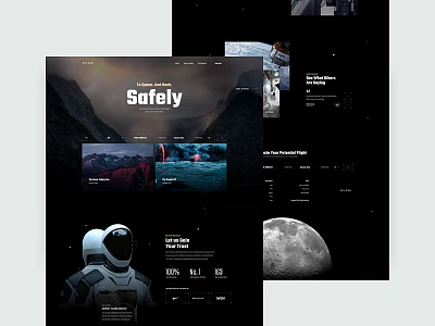 SPACED CHALLENGE - Homepage Contest Entry dark design homepage landing layout moon space spaced spacedchallenge travel ui ux