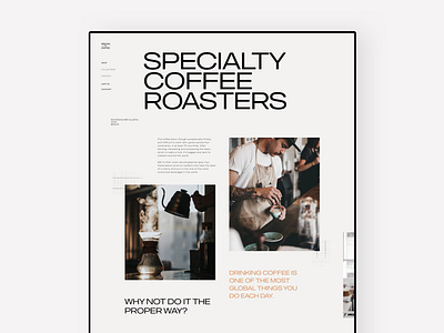 Specialty coffee landing page explorations animation cafe coffee coffee shop design exploration interaction interface landing page marketing minimal roasting specialty specialty coffee type typogaphy ui ux web page website