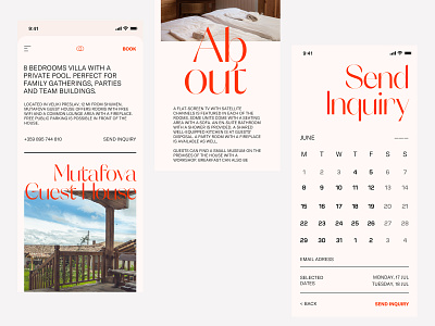 MH - Guest House Landing Page Mobile booking design guest guest house guesthouse interface landing marketing responsive typography ui ux website