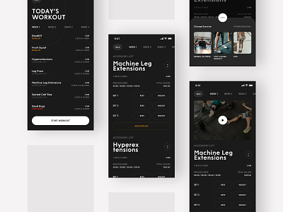 Fitness Tracking App UI app clean design fitness fitness app fitness center gym gym app interactive interface marketing minimal product simple typography ui uix ux workout workout tracker
