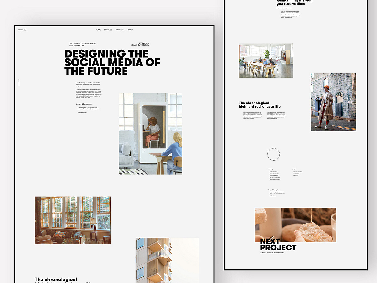 Unick Co - Project page by Nikola Uzunov ☛ on Dribbble
