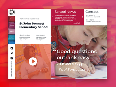 School Website back 2 school branding front end design school sketch uidesign webdesign website
