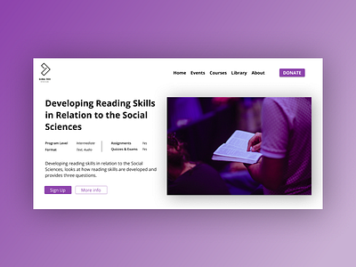 Course card - Online learning platform browser design edtech elearning online learning purple ui university violet web design webdesign website