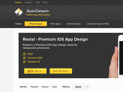 AppsCanyon Mobile Apps Marketplace app design front end iphone marketplace mobile apps ui ux