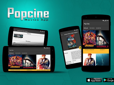 Popcine movie app android app design applicaiton design movie app shabayekdes ui ux