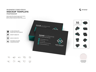 Business Card 3D Mockup Template Bundle Graphic branding business card company corporate design document identity isolated mock mockup name office paper pile presentation print stack stationery template