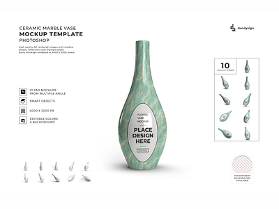 Ceramic Vase 3D Mockup Template Bundle 3d 3d illustration 3d render 3d rendering ceramic decoration decorative design furniture home illustration interior mock up mock up mockup porcelain realistic render template vase