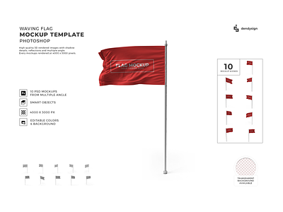 Waving Flag 3D Mockup Template Bundle 3d ad banner country event fabric flag flagpole illustration isolated mock up mockup pole promotional realistic symbol template wavin flag waving waving flag