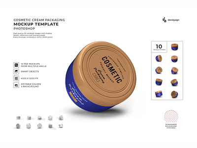 Cosmetic Cream Packaging Mockup Bundle 3d beauty bottle box cap container cosmetic cream illustration isolated jar lotion medical mock mockup package packaging plastic product template